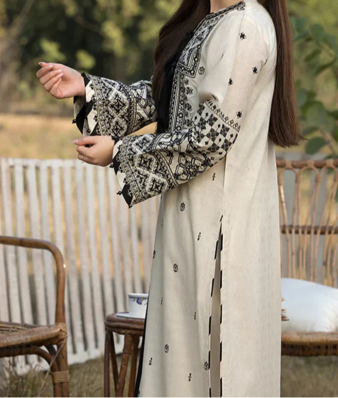 Grace S1222-Embroidered 3pc Lawn Dress With Embroidered Chiffon Dupatta.