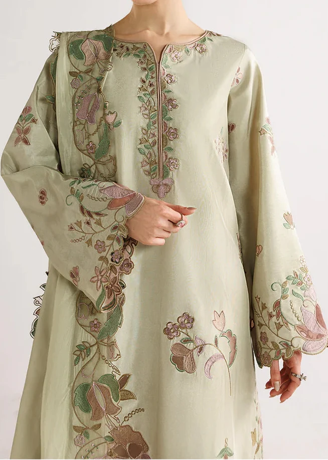 Grace W1041 - Embroidered 3pc Marina Dress With Tie & Dye Chiffon Dupatta.