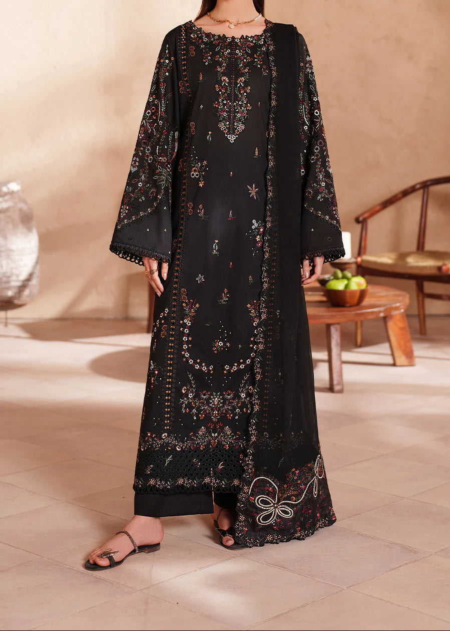 Grace Z-(S1468) - Stitched Embroidered 3pc Lawn Dress With Embroidered Chiffon Dupatta.
