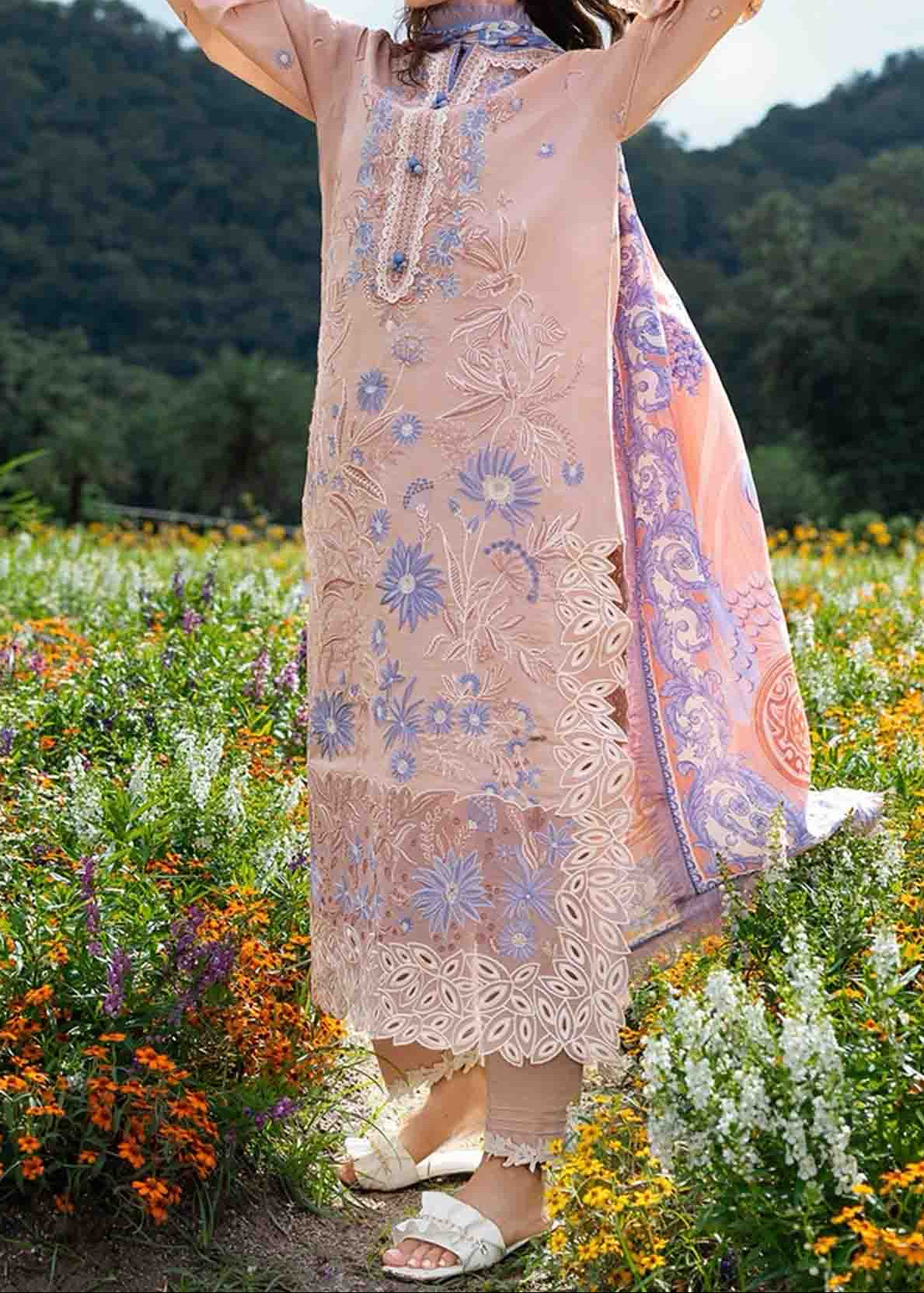 Grace S1426 - Embroidered 3pc Lawn Dress With Printed Lawn Dupatta.