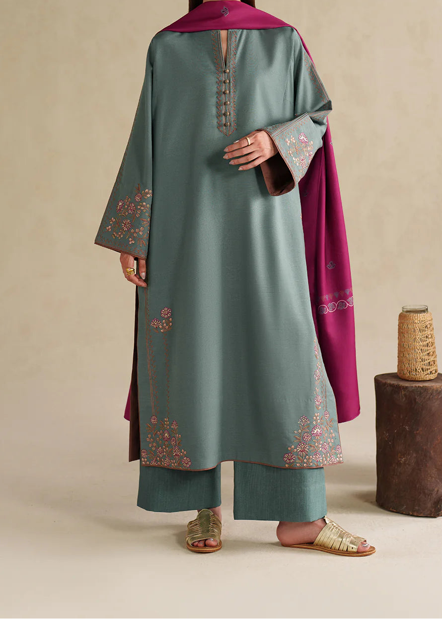 Grace S1325-Embroidered 3pc Lawn Dress With Printed voile Dupatta.