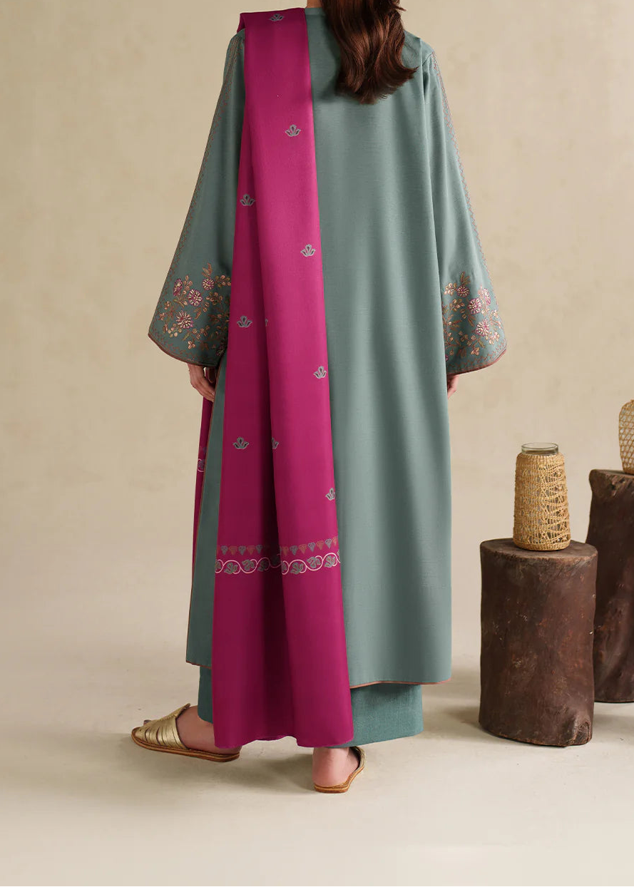 Grace S1325-Embroidered 3pc Lawn Dress With Printed voile Dupatta.