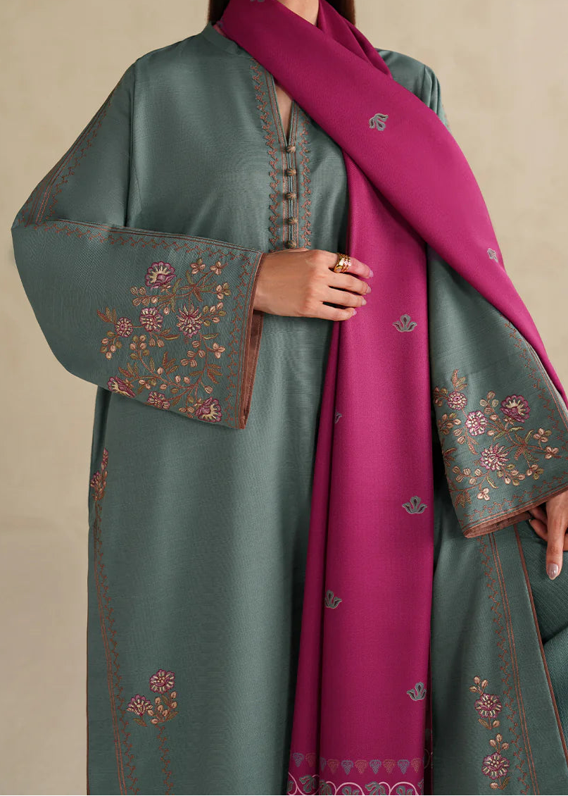 Grace S1325-Embroidered 3pc Lawn Dress With Printed voile Dupatta.