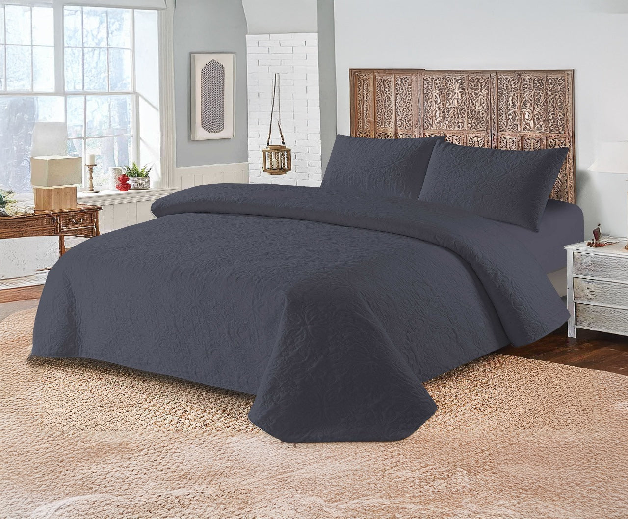 FL1010- Summer Bedspread Set - 3Pcs