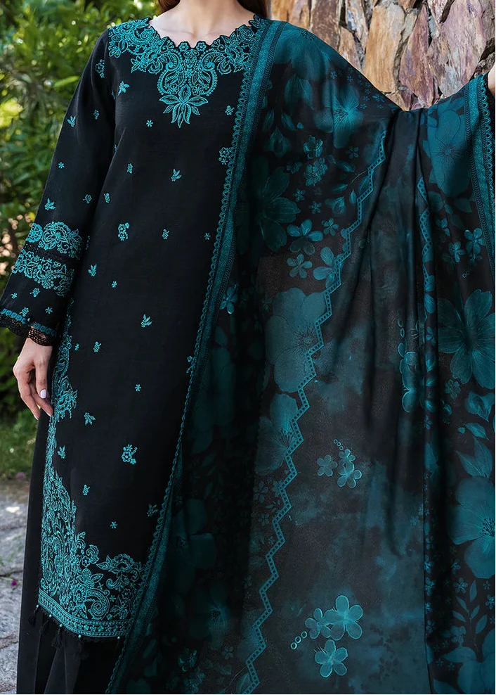 Grace Z-(W994) - Stitched Embroidered 3pc Marina Dress With Printed Shawl.