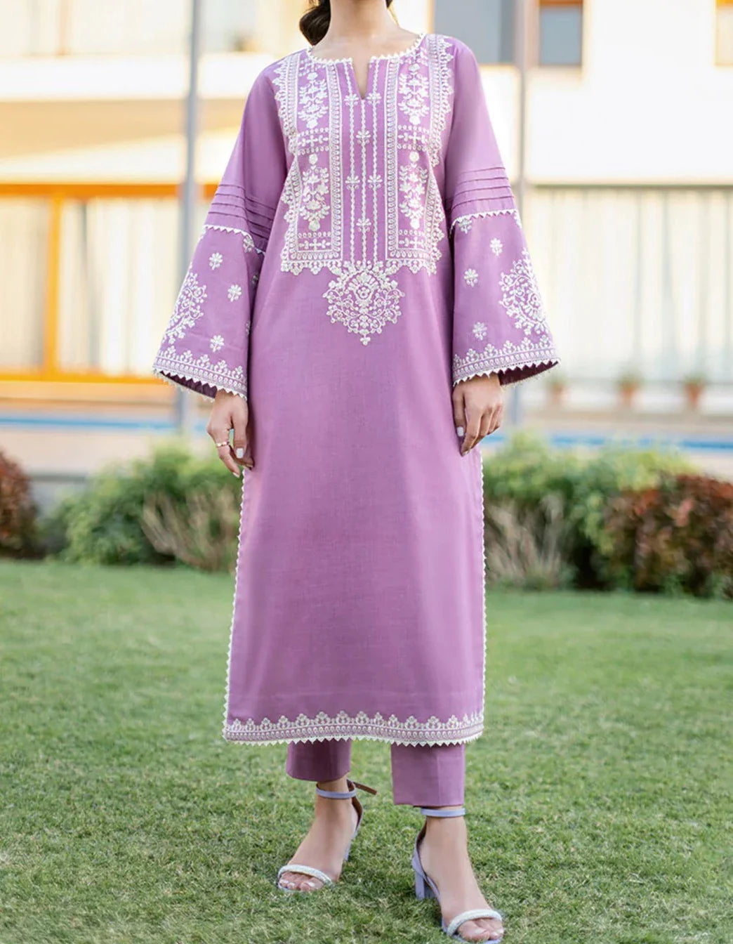 Grace Z-(W409)- Stitched Embroidered 2pc marina dress