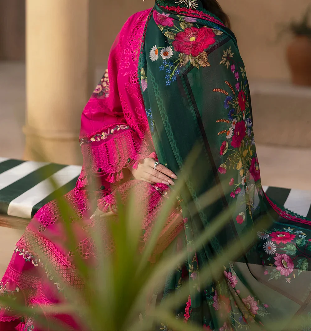 Grace Z-(S1511 ) - Stitched Embroidered 3pc CHIKANKARI Lawn Dress With Printed Lawn Dupatta.
