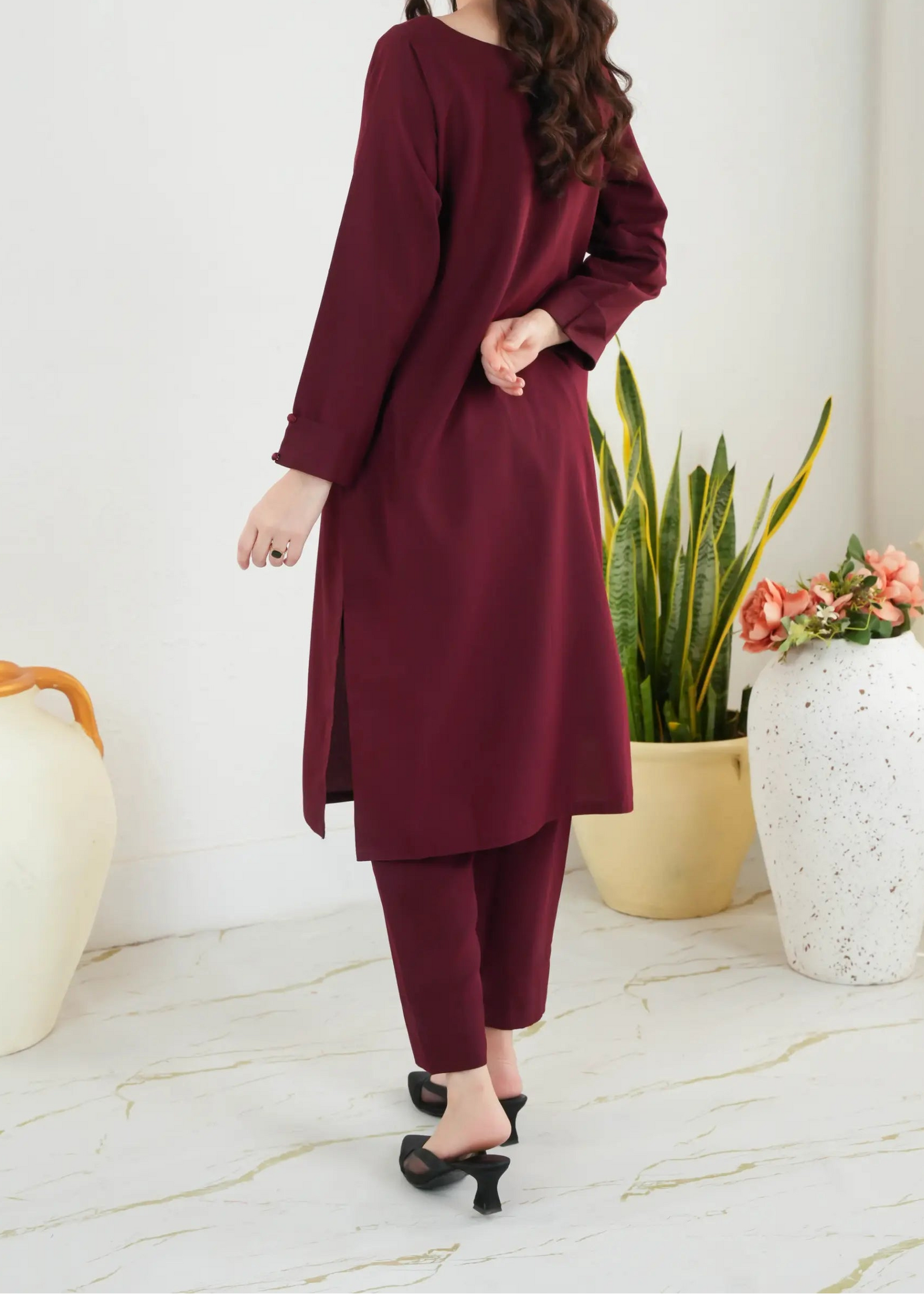 C-S 049- STITCHED 2PC LAWN CO-ORD SET.