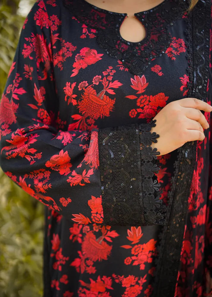 Grace S1298 - Printed & Embroidered 3pc Lawn Dress With Embroidered Chiffon Dupatta.