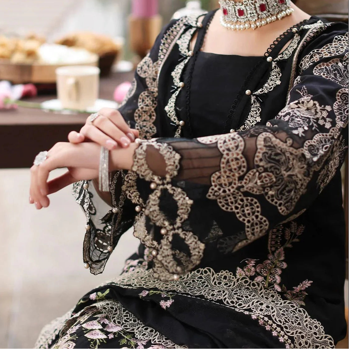 Grace S1324-Embroidered 3pc Lawn Dress With Embroidered Chiffon Dupatta.