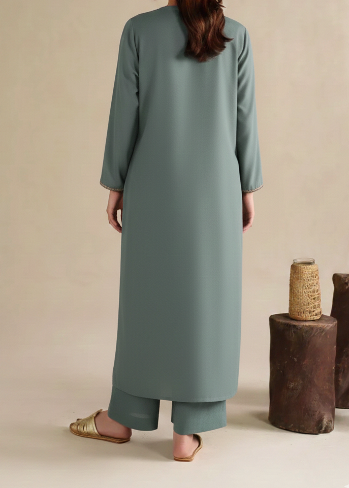 C-S 057- STITCHED 2PC LAWN CO-ORD SET.