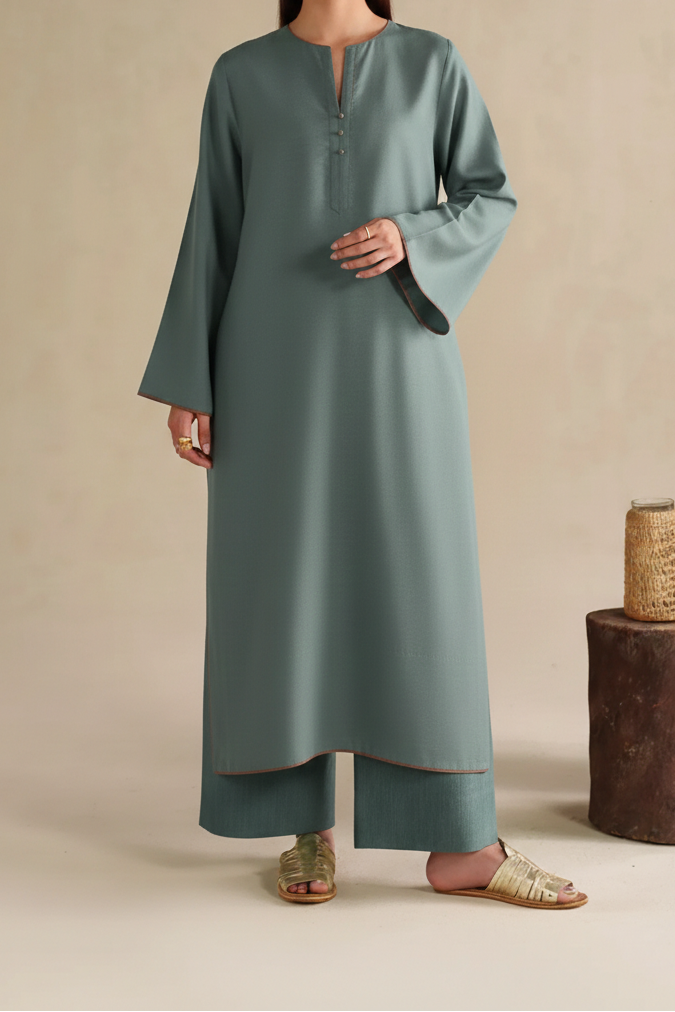 C-S 057- STITCHED 2PC LAWN CO-ORD SET.