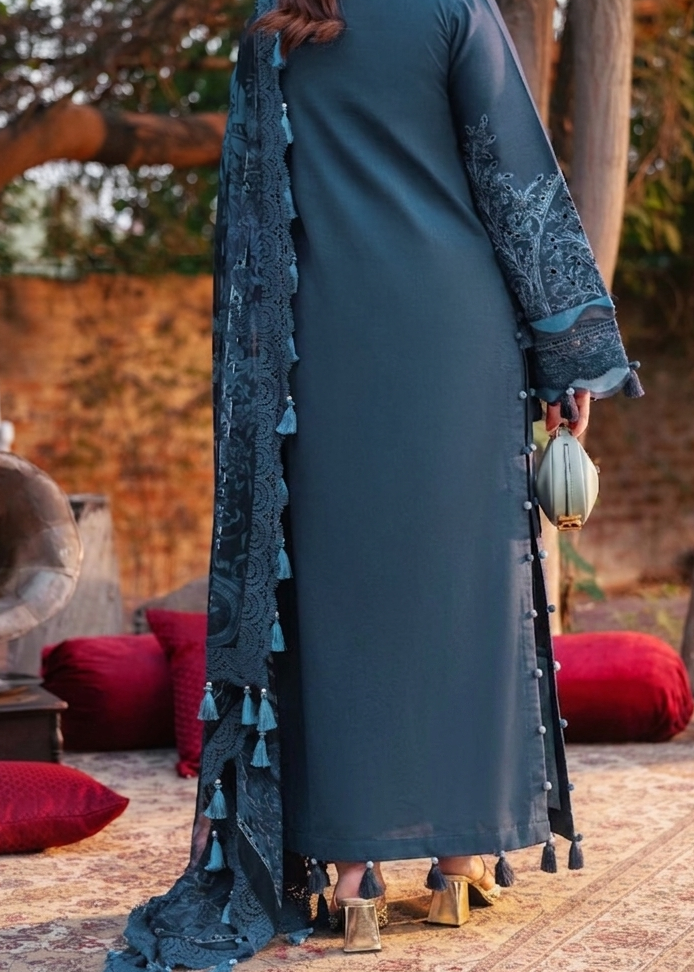 Grace S1399 - Embroidered 3pc CHIKANKRI Lawn Dress With Printed Lawn Dupatta.