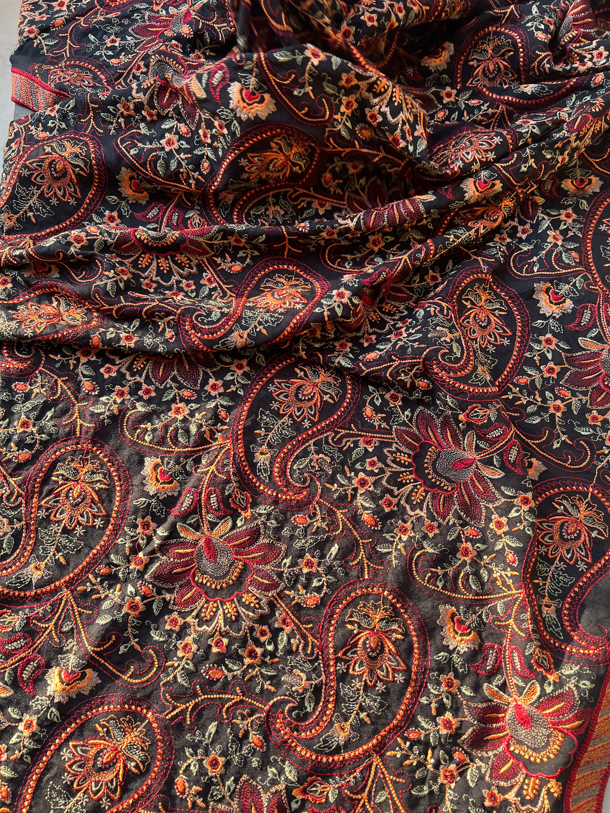 Grace 07 Black-Formal Heavy Embroidered Karandi shawl