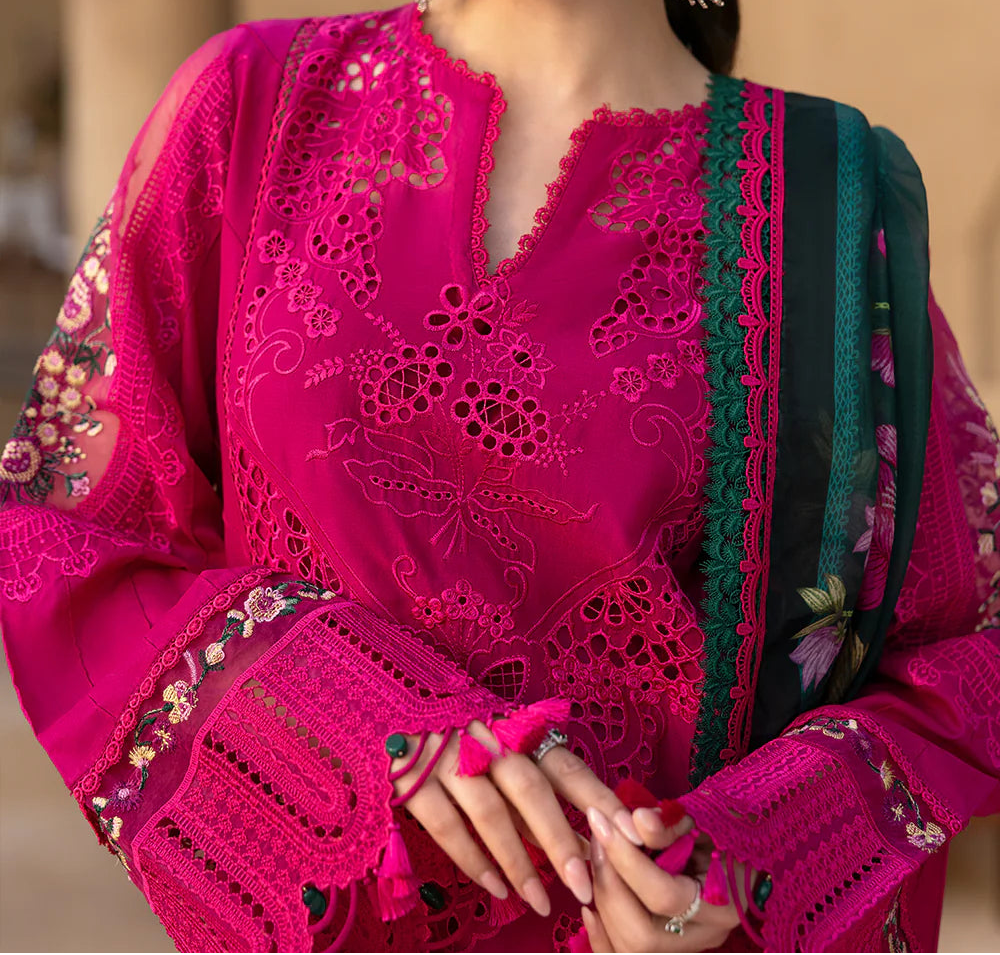 Grace S1511 - Embroidered 3pc CHIKANKARI Lawn Dress With Printed Lawn Dupatta.
