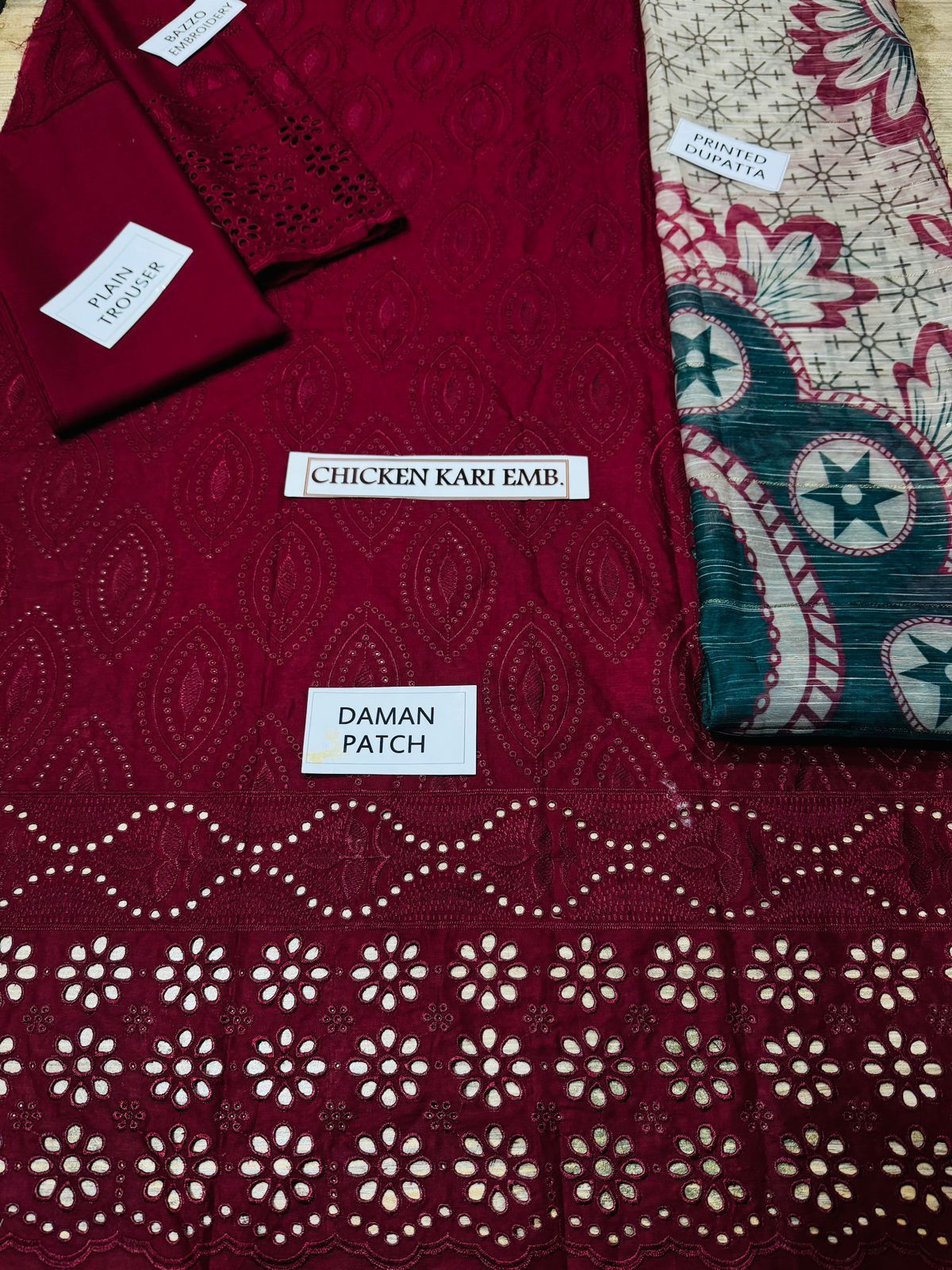 Grace S812-Embroidered 3PC Chikankari Lawn with Printed munar Dupatta.