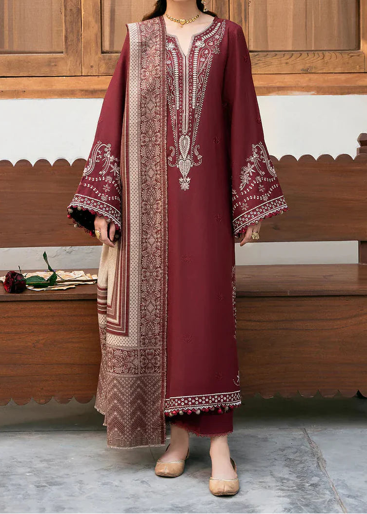 Grace S1309-Embroidered 3pc Lawn Dress With Printed Lawn Dupatta.
