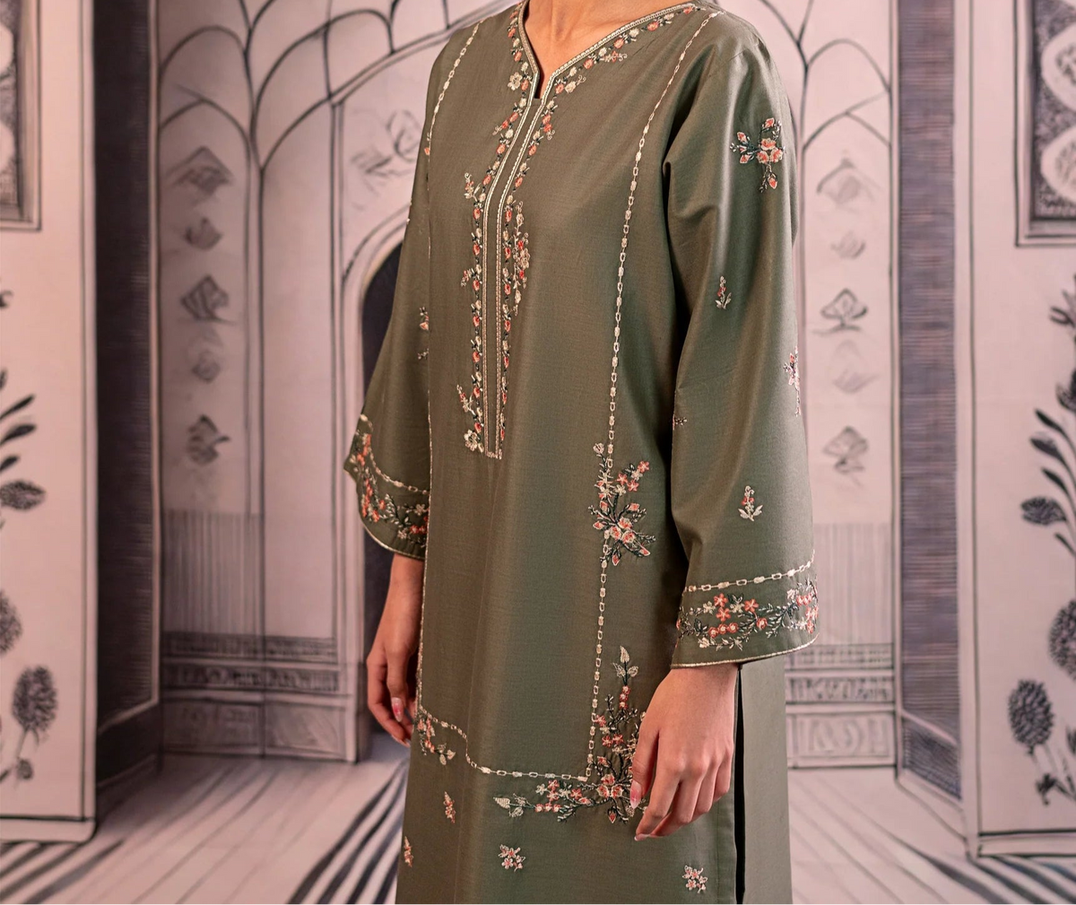Grace S1207-Embroidered 2pc Lawn Dress