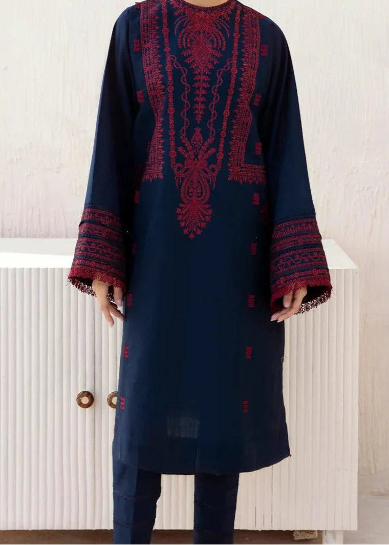 Grace W681- Embroidered 2pc Linen dress
