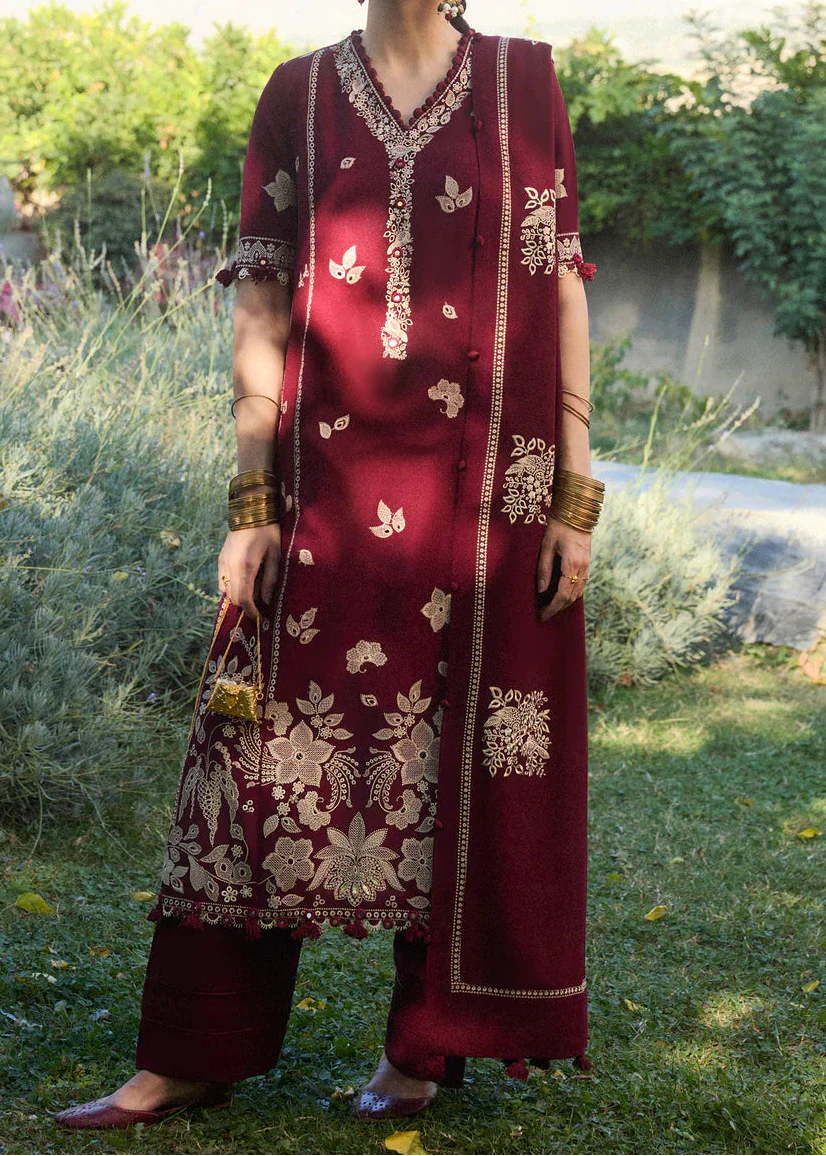 Grace Z-(S1431) - Stitched Embroidered 3pc CHIKANKARI Lawn Dress With Embroidered Lawn Dupatta.