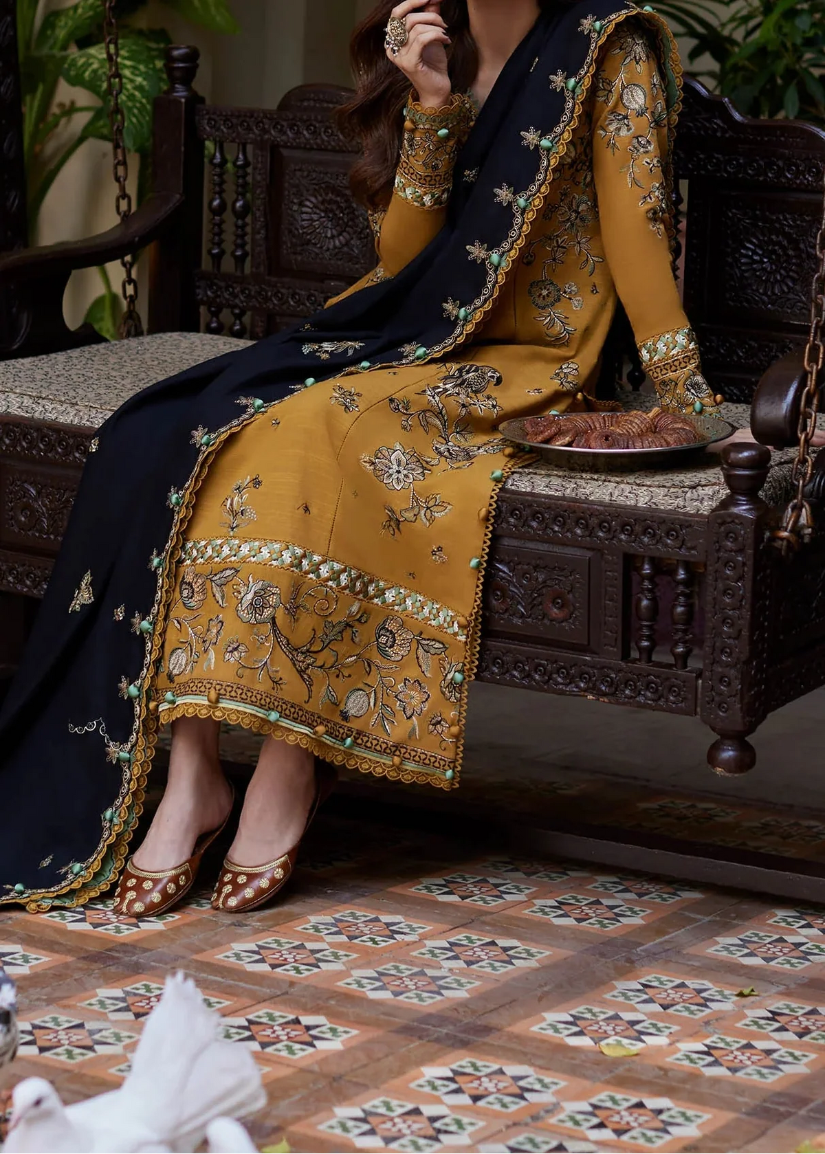 Grace S1345 - Embroidered 3pc Lawn Dress With Printed Lawn Dupatta.