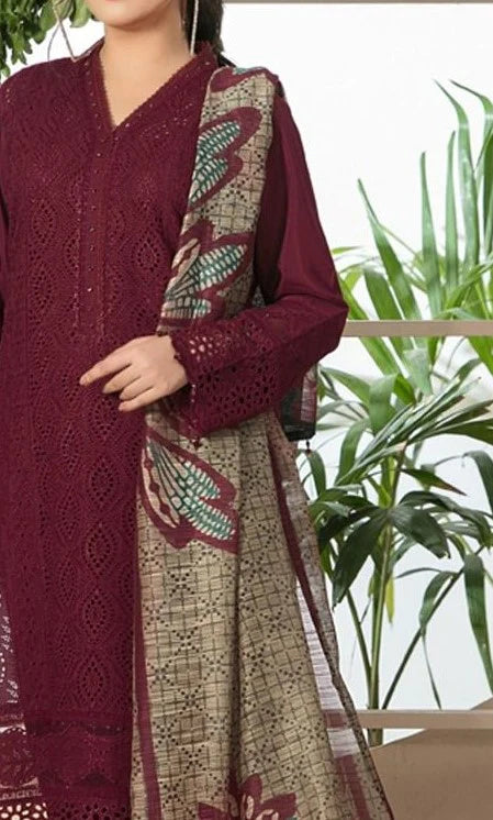 Grace S812-Embroidered 3PC Chikankari Lawn with Printed munar Dupatta.