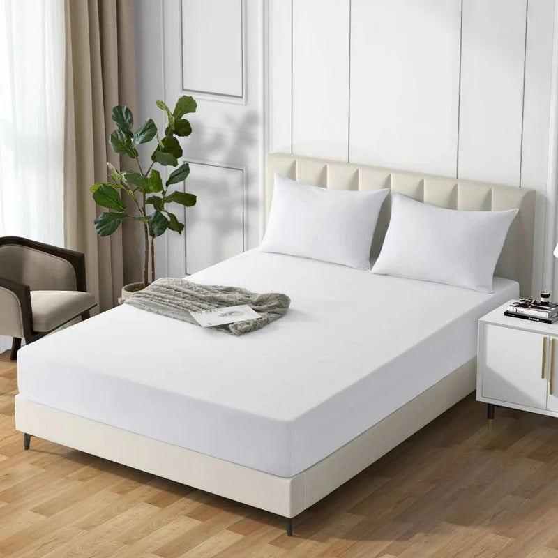 TERRY Cotton Waterproof Mattress Protector White