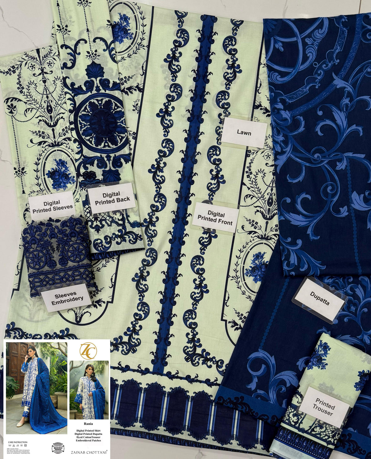 Grace S1070-Digital Printed 3pc Lawn Dress with Digital Printed Lawn Dupatta.