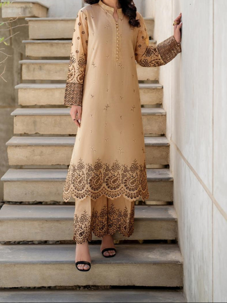 Grace S1208-Embroidered 2pc CHIKANKARI Lawn Dress