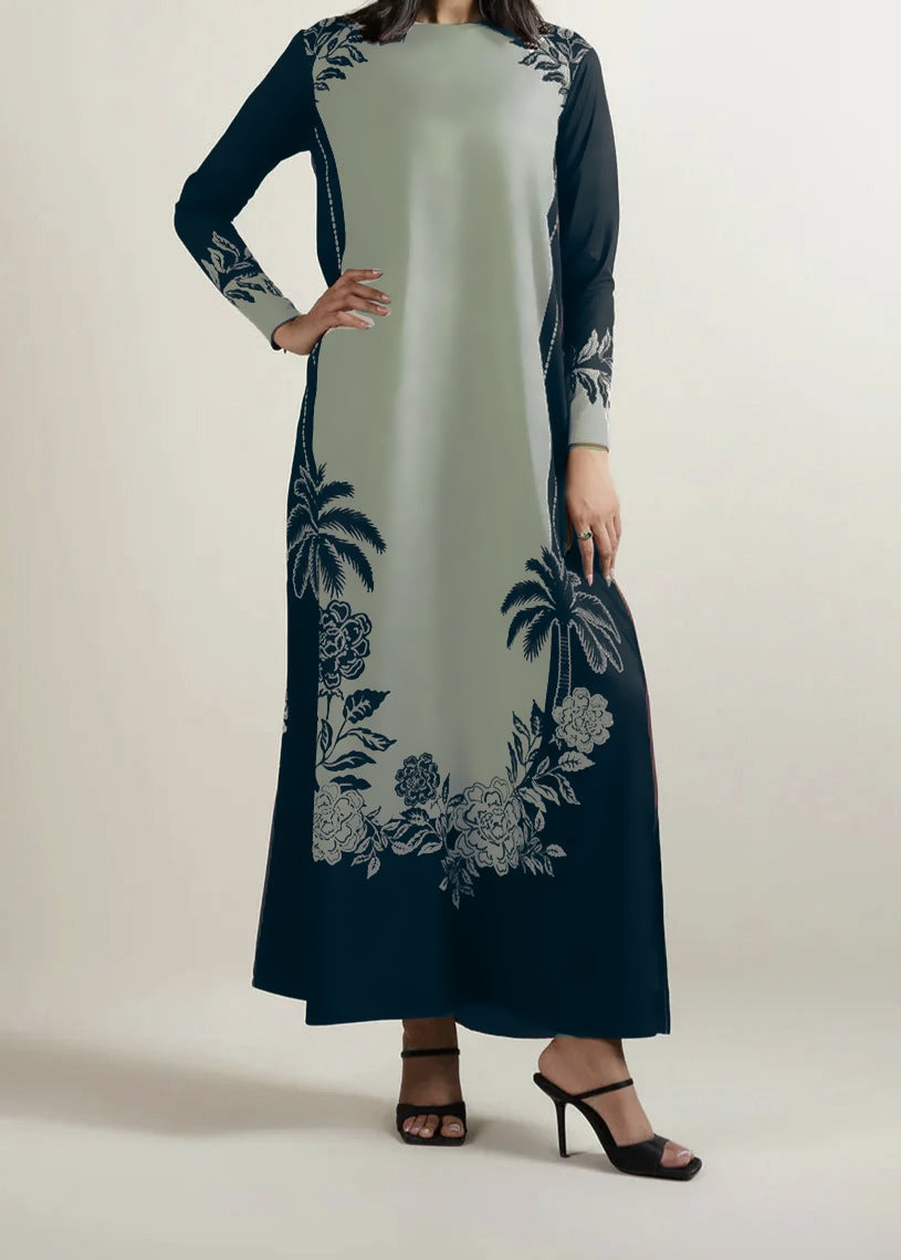 Grace W730 - Digital Printed 3pc Silk dress With Digital Printed Silk dupatta.