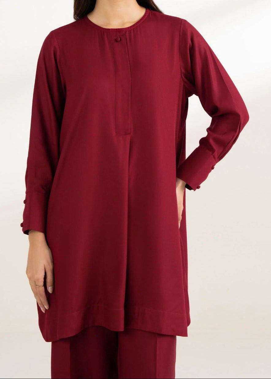 C-S 035- STITCHED 2PC DHANAK CO-ORD SET.