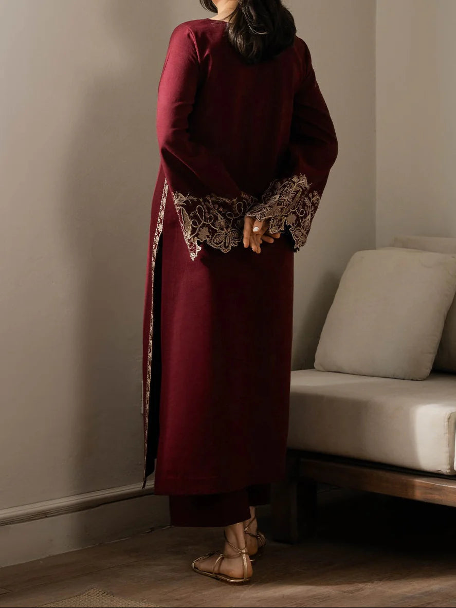 Grace Z-(S1357) - Stitched Embroidered 2pc Lawn Dress.
