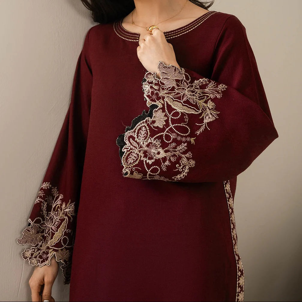 Grace Z-(S1357) - Stitched Embroidered 2pc Lawn Dress.