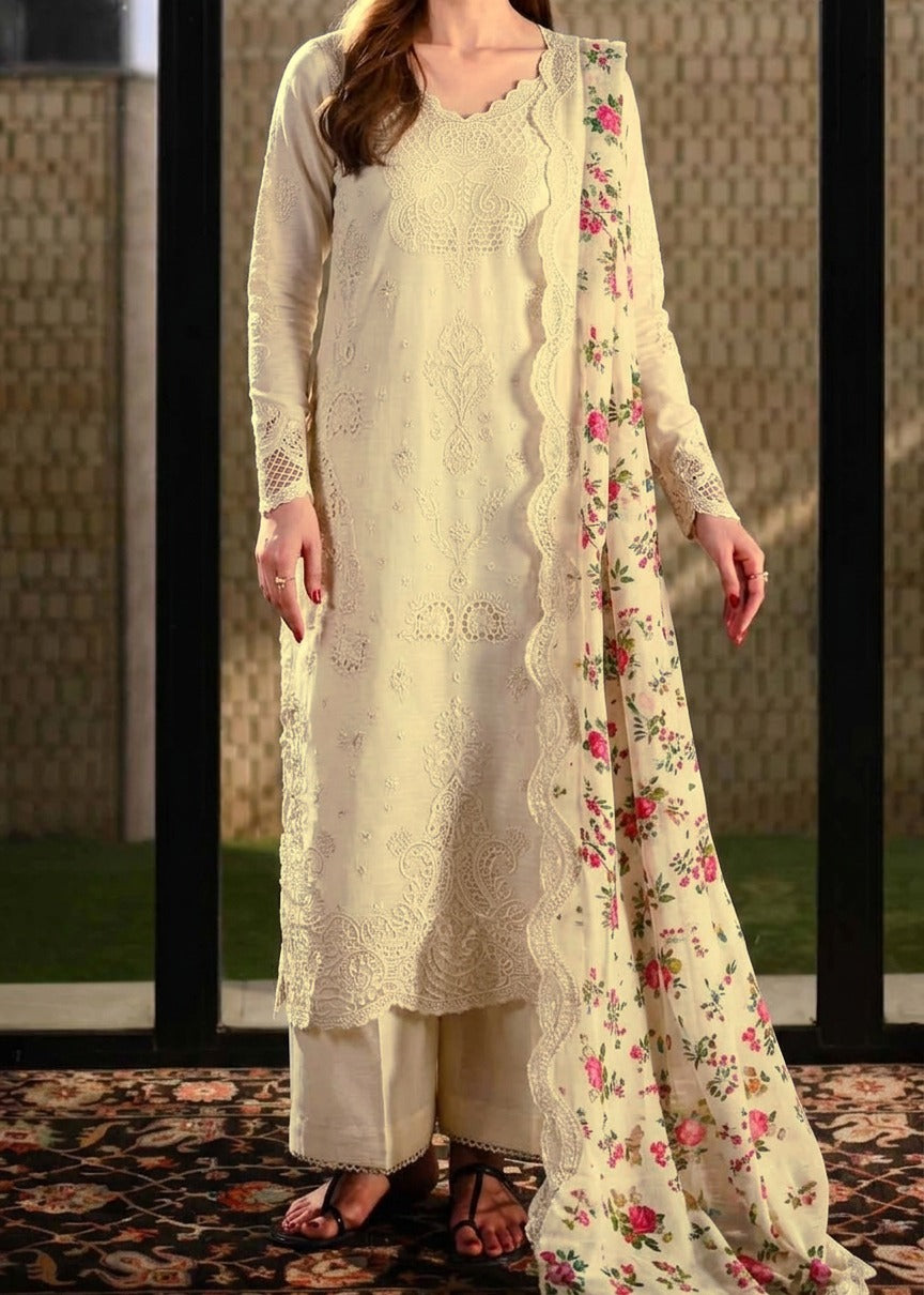 Grace S1491 - Embroidered 3pc CHIKANKARI Lawn Dress With Printed Lawn Dupatta.