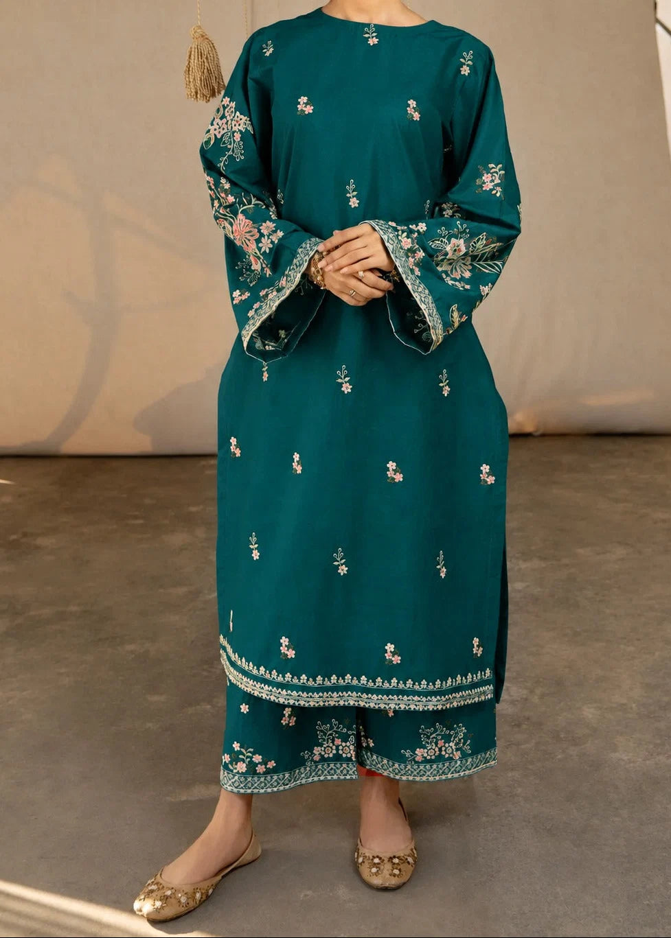 Grace Z-(S1533) - Stitched Embroidered 2PC Lawn dress.