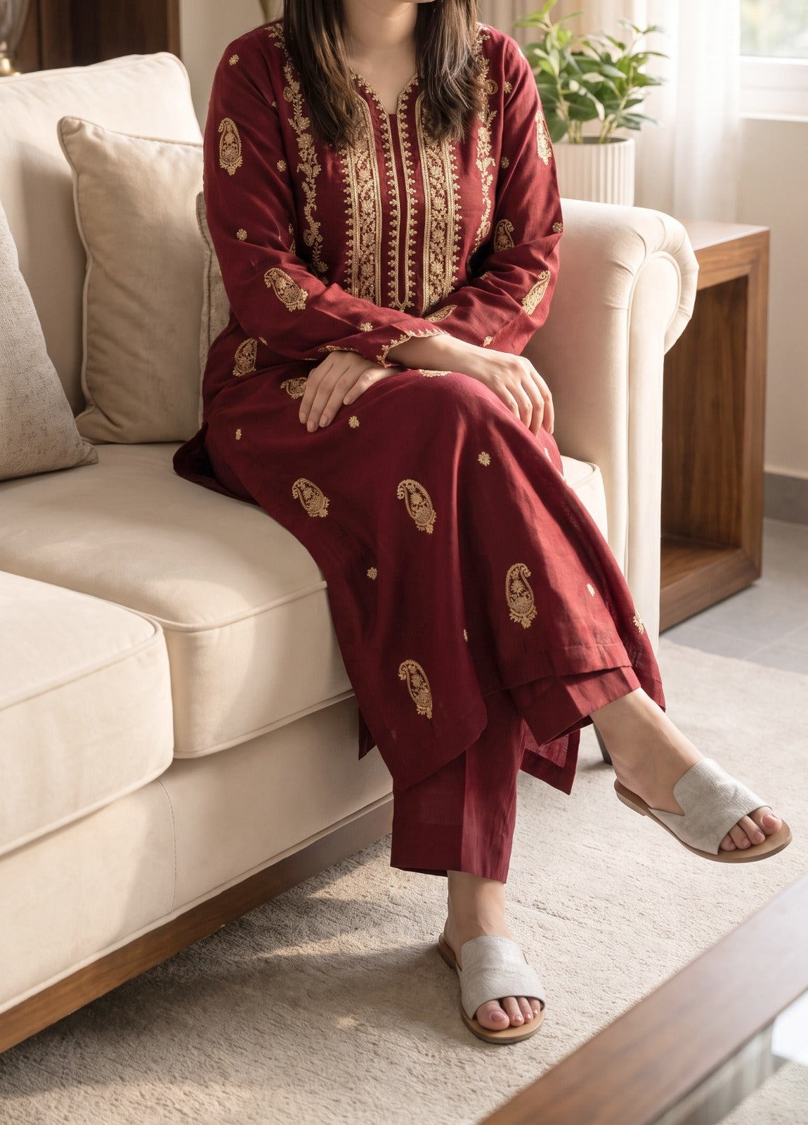 Grace S1542-Embroidered 2pc Lawn Dress.