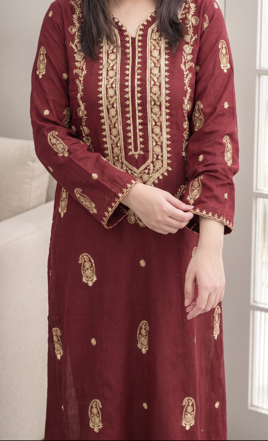 Grace S1542-Embroidered 2pc Lawn Dress.