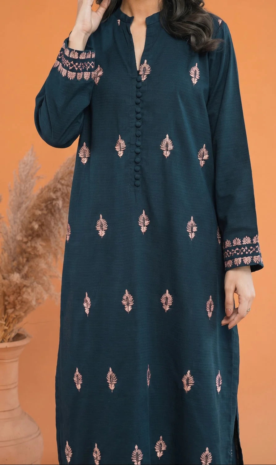 Grace Z-(W1055) - Stitched Embroidered 2pc Marina Dress.