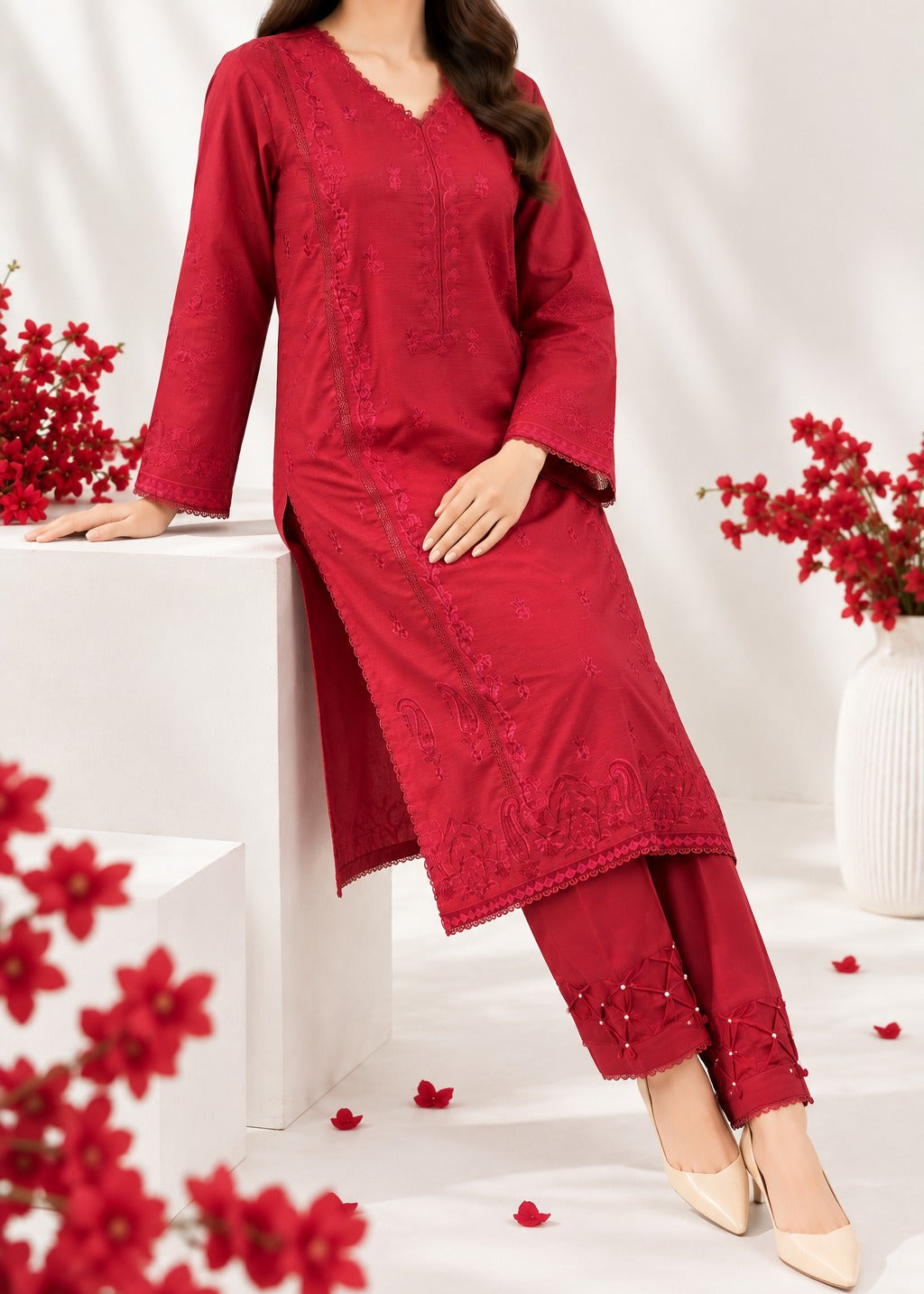 Grace S1613-Embroidered 2pc Lawn Dress.