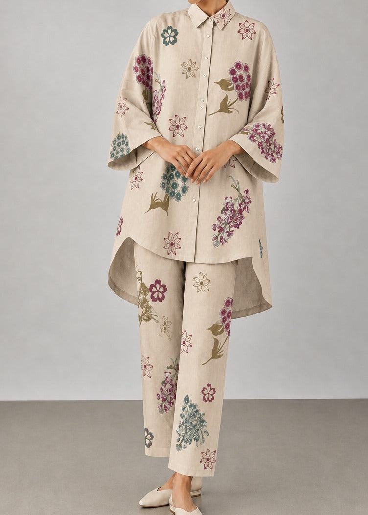 Grace W1064 - Digital Printed 2pc Silk Dress.
