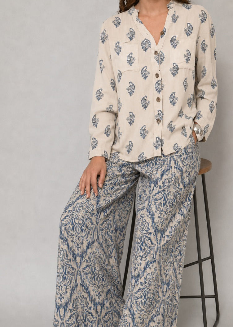 Grace W1070 - Digital Printed 2pc Silk Dress.