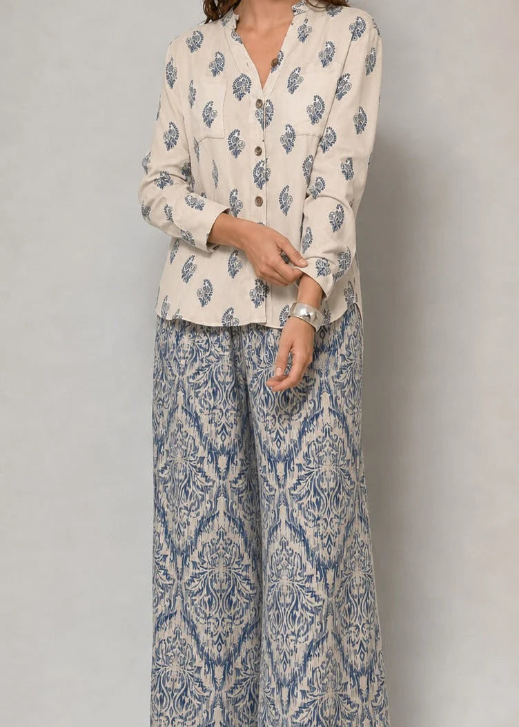 Grace Z-(W1070) - Stitched Digital Printed 2pc Silk Dress.