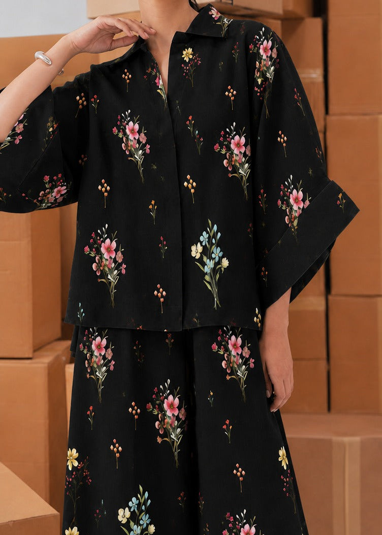 Grace W1068 - Digital Printed 2pc Silk Dress.