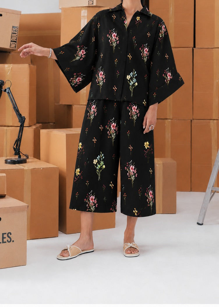 Grace W1068 - Digital Printed 2pc Silk Dress.