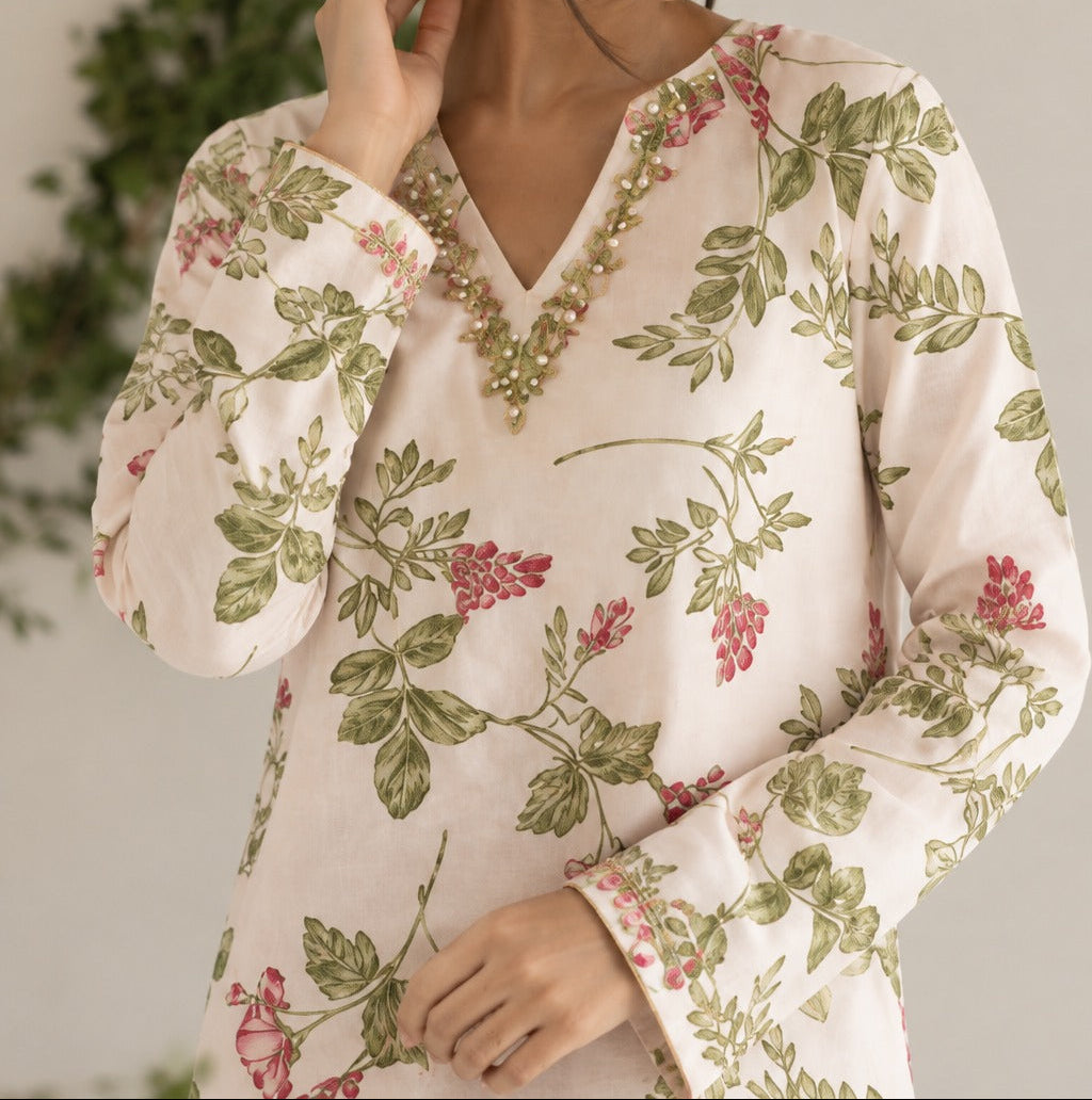 Grace W1061 - Digital Printed 2pc Silk Dress.