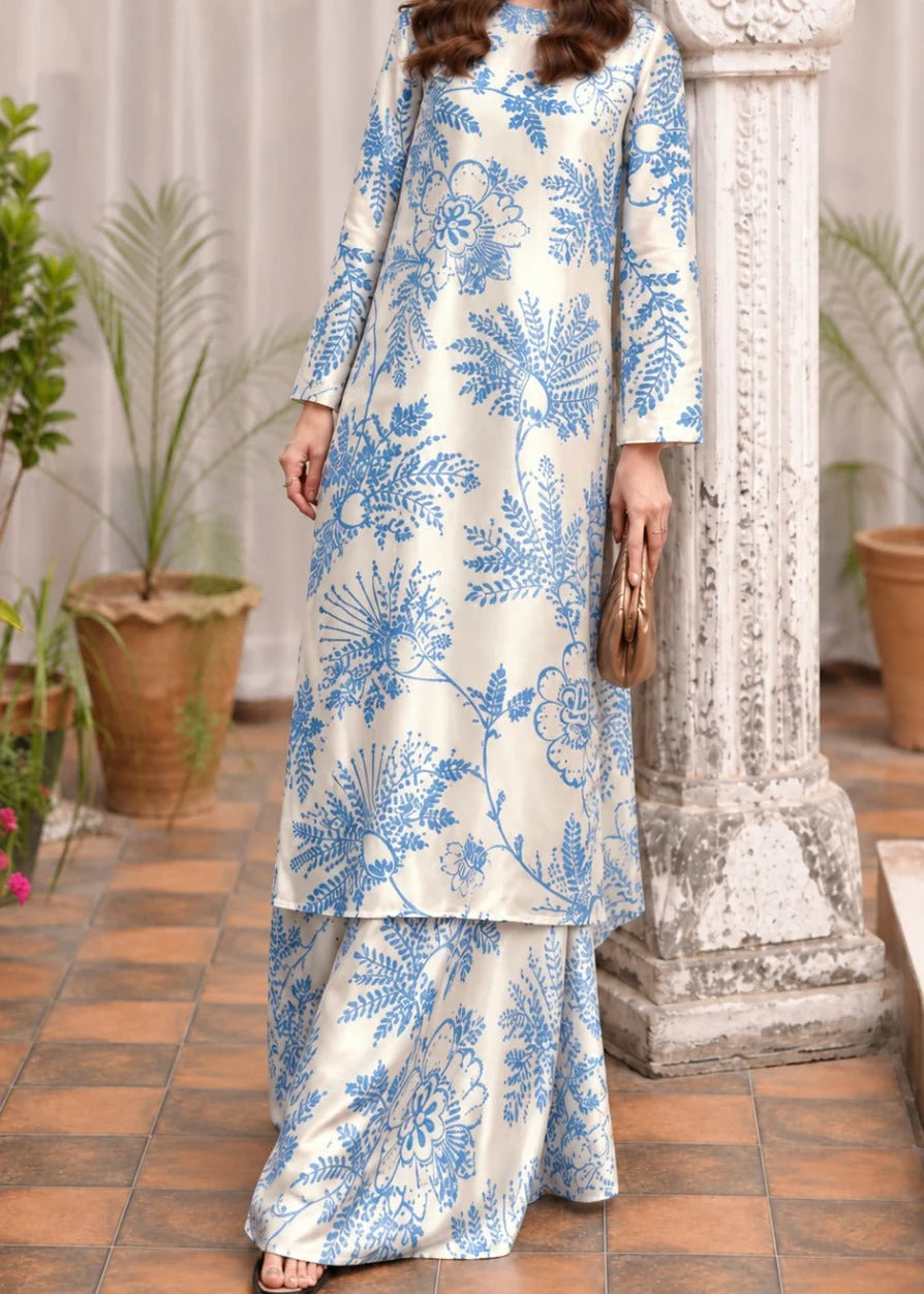 Grace Z-(W1065) - Stitched Digital Printed 2pc Silk Dress.