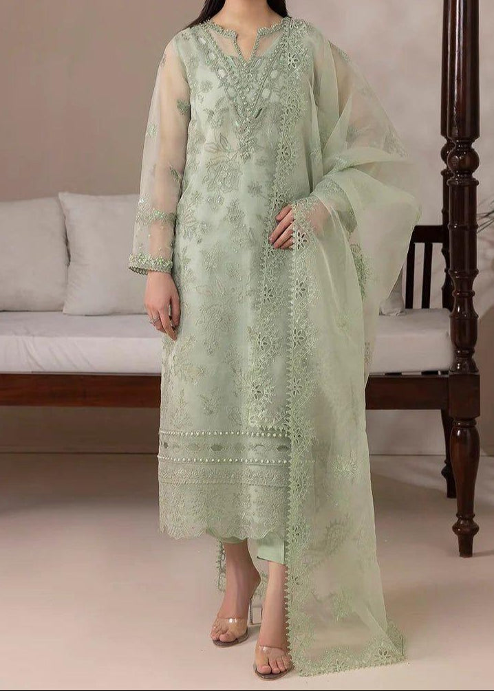 Grace S1473-Embroidered 3pc Organza Dress With Embroidered Organza Duppata.