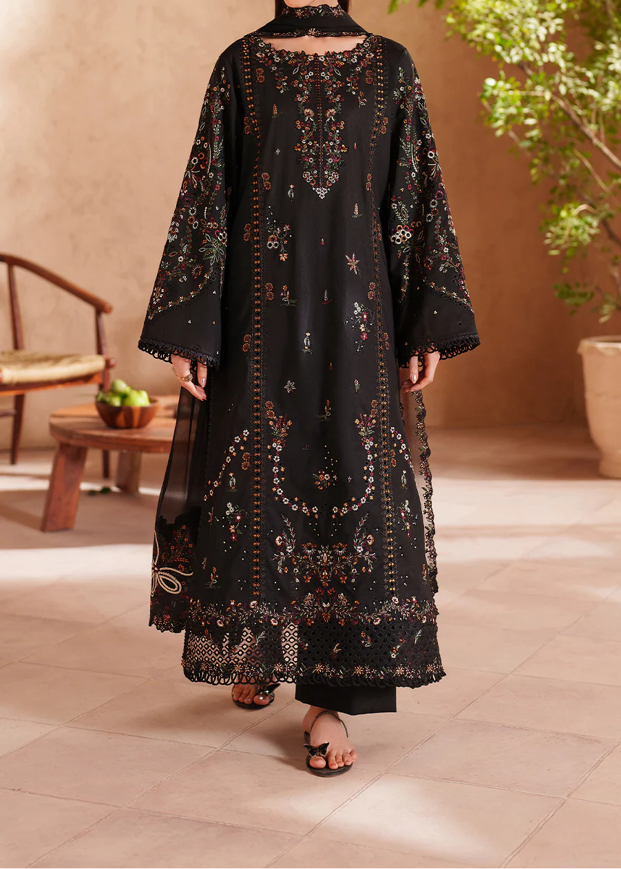 Grace Z-(S1468) - Stitched Embroidered 3pc Lawn Dress With Embroidered Chiffon Dupatta.