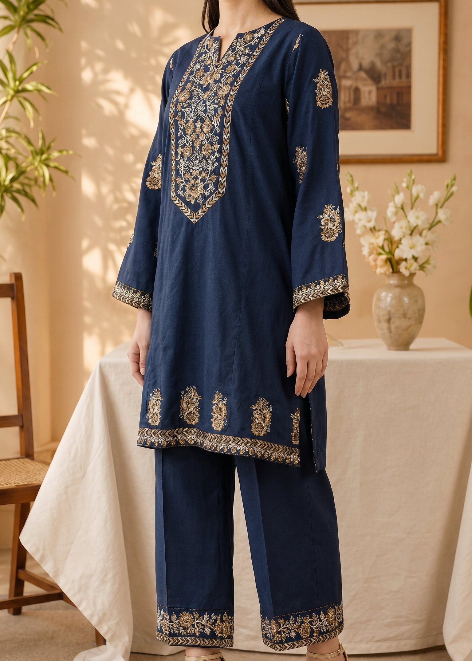 Grace S1487 -Embroidered 2pc lawn dress.