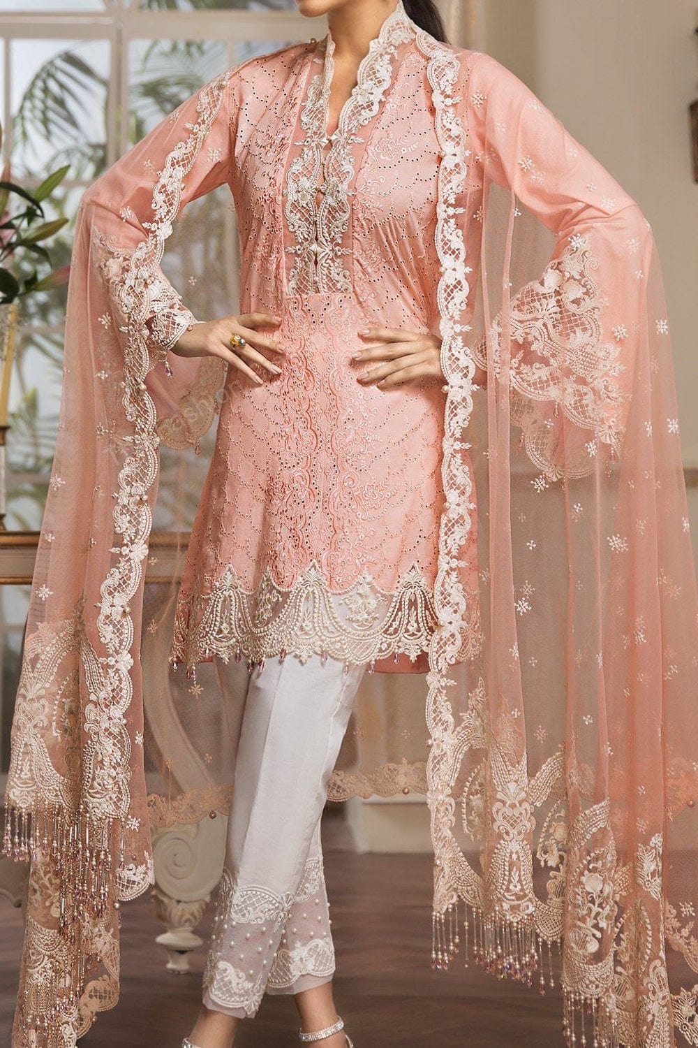 Grace S816-Embroidered 2pc lawn chickan dress